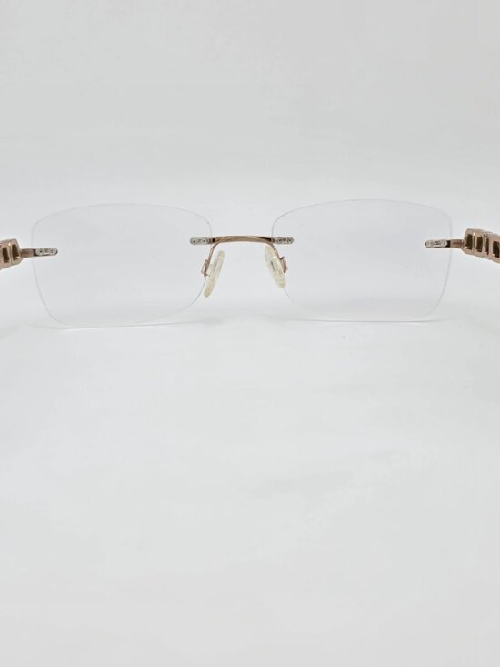 Bvlgari BV 2184B Gold Black Rhinestone Rimless Eyeglasses Frame Italy 52-17-140 main image 12